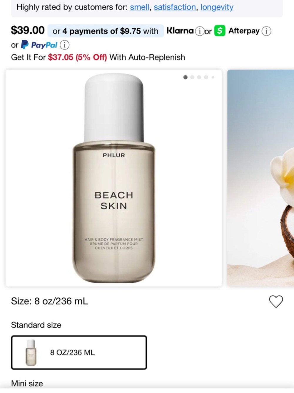 Beach Skin Hair & Body Fragrance Mist — Light Beige